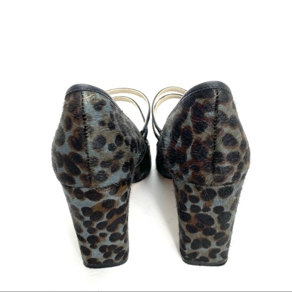 BODEN Calf Hair Leopard Block Heel Pumps in Gray Size 6 (37) - Picture 10 of 11